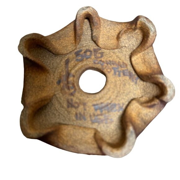 Studio Pottery Candle Tea Light Holder Floral Cutouts Clay Signed Jerry Conrad - Picture 6 of 7